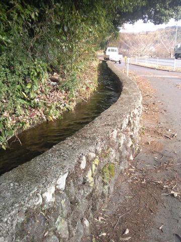川の水が水路に