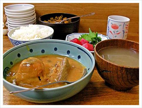 渋谷の魚力のサバ味噌煮定食