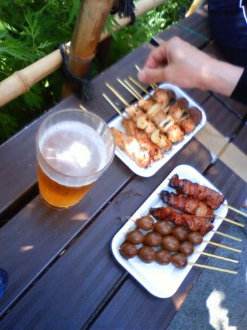 走った後の焼き鳥、最高～♪