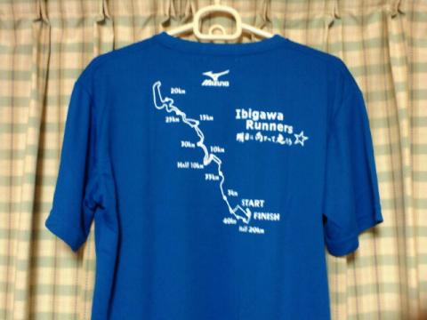Tシャツ裏面｡ いびがわマラソンのコースがプリントされています｡
