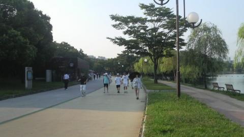 大濠公園
よくNHKの朝の天気予報で見た光景
3月には建設中だったスタバがおしゃれ