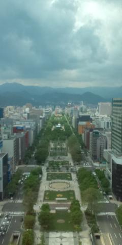 テレビ塔（高さ140m）から大通り公園