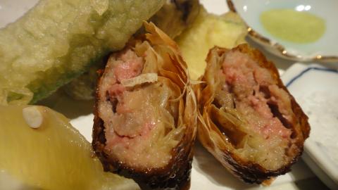 鶏と根菜とフォアグラの東寺揚げ