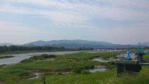 遠くの山並みが鼓が岳～前山～鷲嶺。
手前に少し濃く写っているのが、蓮随山～白山～三郷山。