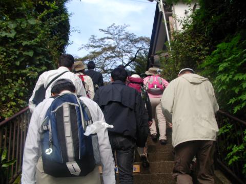 大山ケーブル行きバスに乗車していた人がぞろぞろ