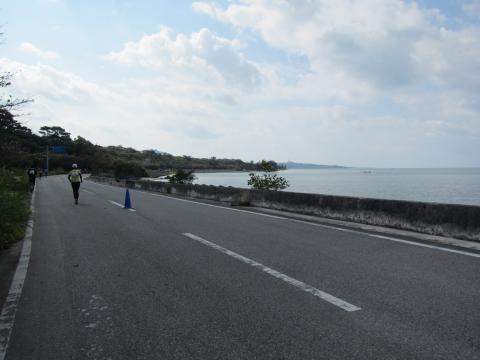 30kmくらいの、山を下りたら海が見えたところ。