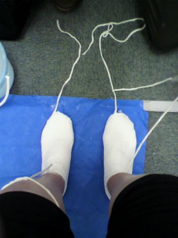 型取り～　ひもが怪しげで、担当の先生に突っ込んで遊んでました～