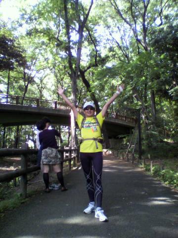 林試の森公園も制覇したじょ～のポーズ