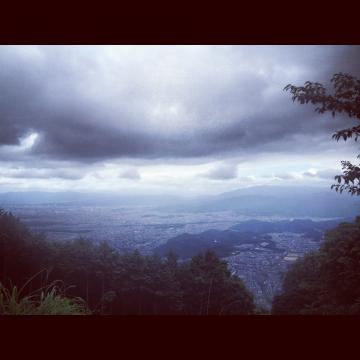 どんより曇っていたけど京都市内を見渡せた。とてもよい景色。