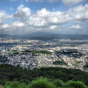 大文字の火床付近より京都市を望む。