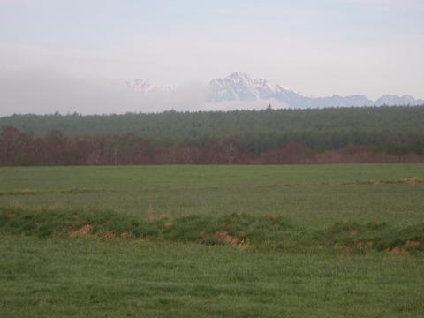 もやが晴れて、甲斐駒ケ岳が見え出す。