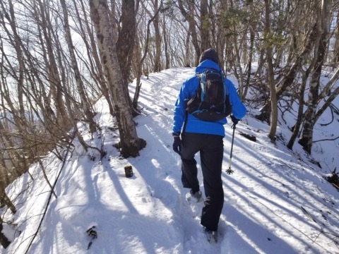 時々雪に足を取られながらも快適に進む