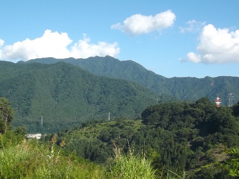 やっとの思いで登山口を見つけ霜山に向かう。しかし標高差６００m近くあり正面からは強烈な西日。気分が悪くなってきた