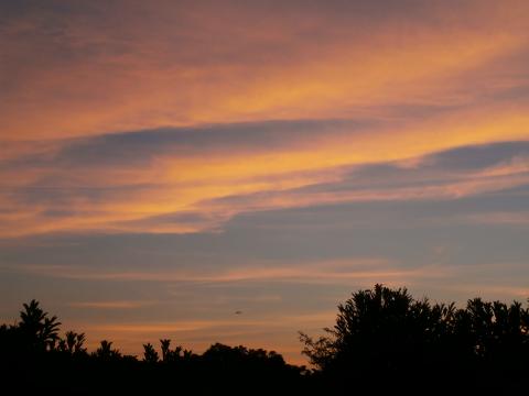 我が家の２階からの夕映え