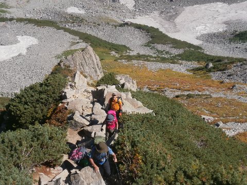 ザイテングラードの急登　メンバーにもそろそろ疲れの色が