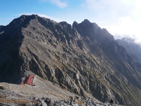 涸沢岳から奥穂高岳とジャンダルム