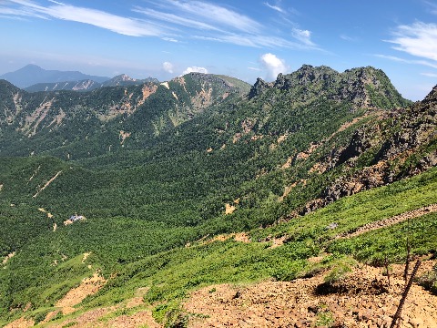 辿ってきた、天狗岳、硫黄岳、横岳を振り返る