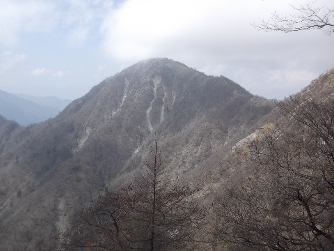 棚沢の頭からユーシン側に一旦下山。ここから見る蛭が岳は素晴らしい