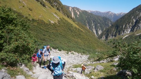 １１時過ぎ　快調なペースで涸沢ヒュッテに到着