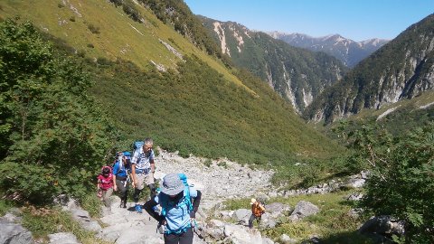 １１時過ぎ　快調なペースで涸沢ヒュッテに到着