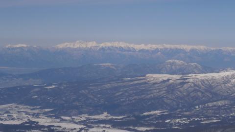 穂高~槍ヶ岳もくっきり