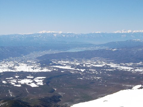 北アルプス方面　今日は加賀の白山もくっきり!