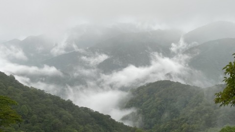 やっと雨が上がり　西丹沢方面が