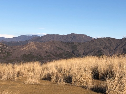 これより向かう石割山〜杓子山（奥）