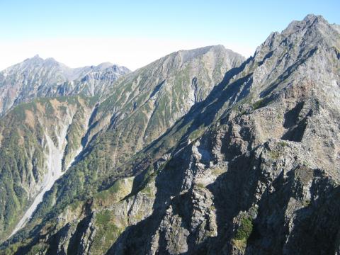 槍ヶ岳方面を望む。