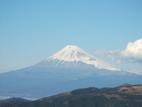 富士を正面にのぞむ