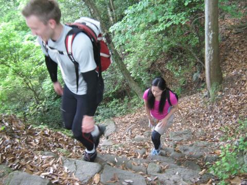 大山山頂までの標高差１０００mをものともせずグイグイ登る