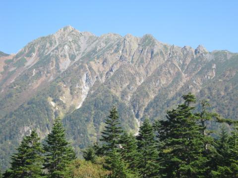 ロープウエイ駅からの西穂高岳