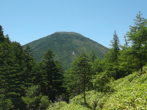 再び蓼科山の秀麗な姿が