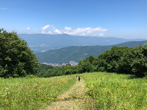 スキー場の長い下り