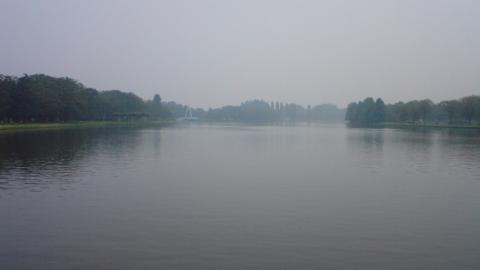 水元公園　霞んでいます。