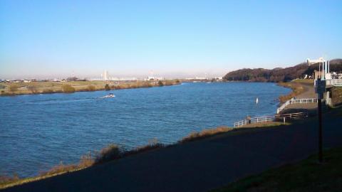 本日の江戸川の様子。西南西の風が強し！