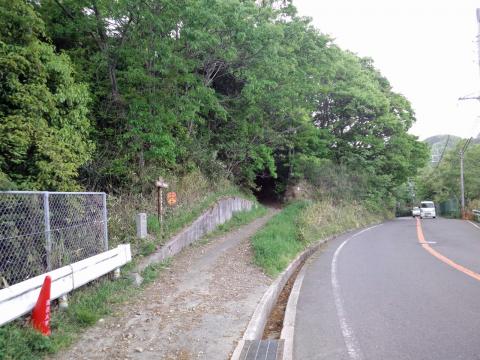 府道をしばらく走って、自然歩道に戻る