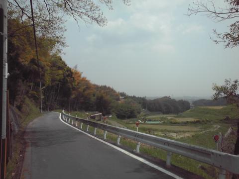 里山らしい風景。向こうには京都の町並みが見えている。
