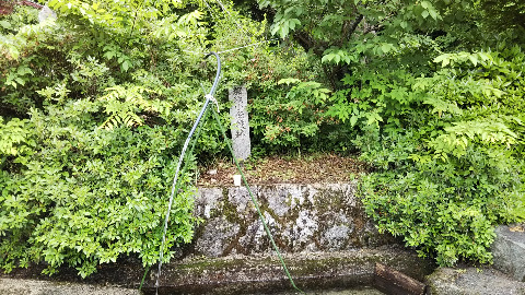 那須小学校跡から出る井戸水。ハイドレーションのドリンクが切れていたので、ひたすらがぶ飲み。とっても美味しかった。