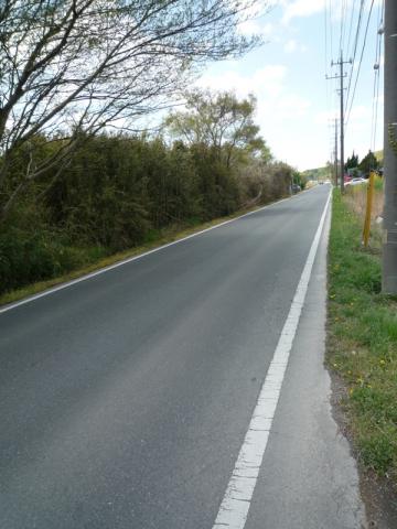 このコース唯一の危険箇所
歩道はおろか、路側帯の幅も殆どない道が１キロほど続く
22キロから23キロ付近