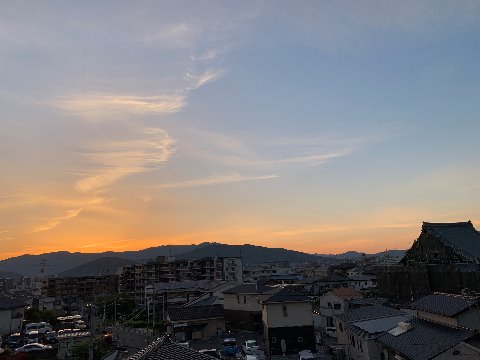 いつの間にか夏至も過ぎて、すっかり夜明けも早くなりました。朝ランに出かける5時半頃の空もこんなに明るくなっています。