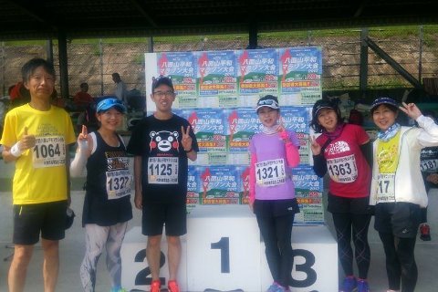 今日の参加者はこの6人です。そして撮影者のF子ちゃんも走りながら応援とサポートをしてくれました。 皆さん、お疲れさまでした&ありがとうございました。