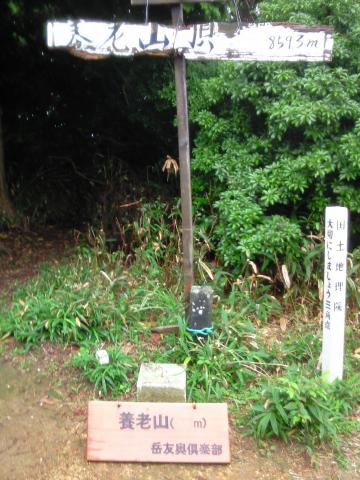 養老山山頂859M
三角点はあるが景色の眺望は望めない・・