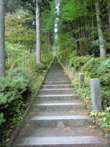 石割神社に続く石段。延々続いており先が見えなかった。
ここで既に相当消耗。
