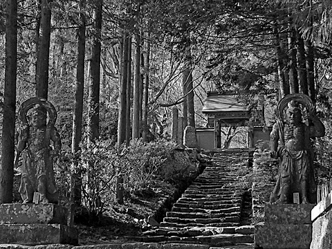石造りの仁王像で有名な両子寺。