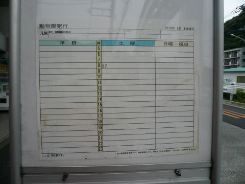 何だこの時刻表は！と思ってつい撮ってしまいました。上にモノレールが通っているので仕方ないですね。でもこれなら廃線にしちゃってもいいのでは！？