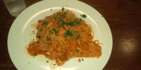 今日のランチ
日本橋本町(小伝馬町そば)ヴィハージュにて
ズワイガニのトマトクリームパスタ
劇うま!