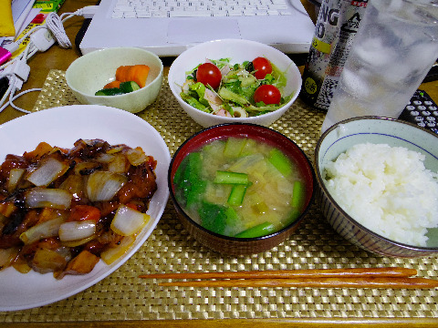 酢豚、焦げちゃった。