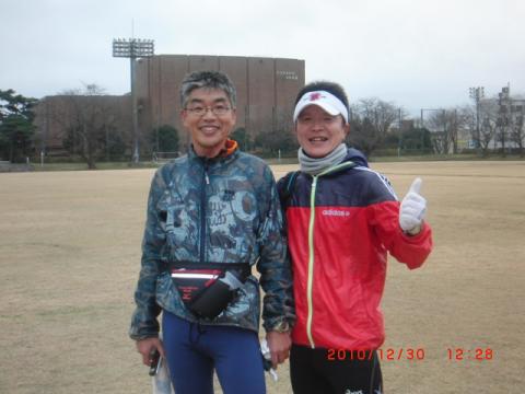 ゴール後のドラさんとわたし。爽やか。