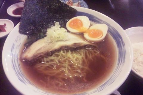 女将と食べた柏あじくまのラーメン。美味しかった。